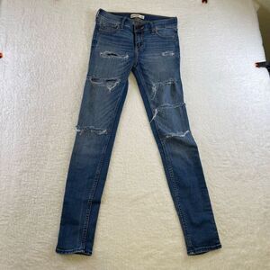 Ambercrombie & Fitch Kids girls 14 ripped blue jeans